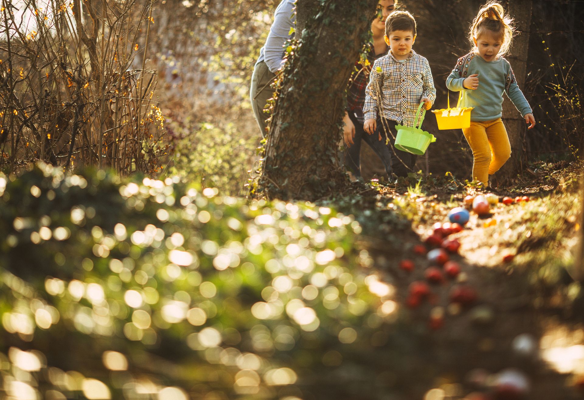 Image of children on an Easter egg hunt