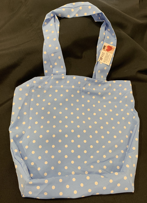 Polka dot tote bag sale